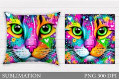 Cat Pillow Design. Cat Sublimation Product Image 1