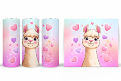 Valentines Lama Tumbler. Valentines Tumbler Sublimation Product Image 2