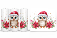 Christmas Owl Tumbler Design. Christmas Tumbler Sublimation Product Image 2