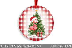 Flamingo Christmas Ornament. Christmas Ornament Sublimation Product Image 1