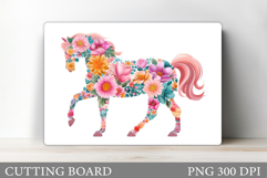 Cute Horse Cutting Board Design. Horse Sublimation Product Image 1