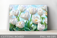 Tulips Cutting Board. Flowers Cutting Board Sublimation Product Image 1