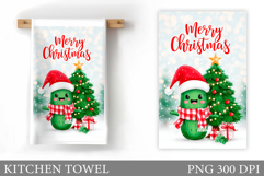 Christmas Pickle Kitchen Towel. Christmas Kitchen Towel Product Image 1