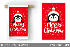 Christmas Penguin Kitchen Towel. Christmas Kitchen Towel Product Image 1