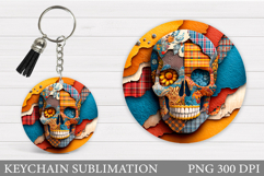 Skull Halloween Keychain. Skull Keychain Design Product Image 1