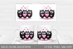 Valentines Cat Mug Design. Valentines Mug Sublimation Product Image 1