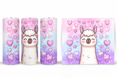 Valentines Lama Tumbler. Valentines Tumbler Sublimation Product Image 2