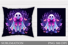 Ghost Pillow Design. Halloween Pillow Sublimation Product Image 1