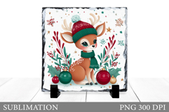 Christmas Deer Sublimation. Christmas Deer Slate Design Product Image 1