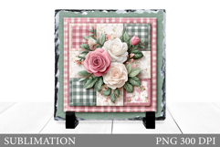 Roses Slate Design. Flowers Sublimation Product Image 1