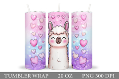Valentines Lama Tumbler. Valentines Tumbler Sublimation Product Image 1