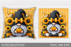 Fall Gnome Pillow Design. Fall Gnome Sublimation Product Image 1
