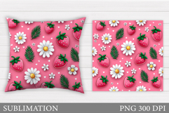 Strawberry Pillow Design. Strawberry Sublimation Product Image 1