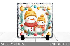 Cute Snowman Sublimation. Snowman Slate Design Product Image 1