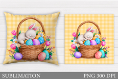 Easter Bunny Sublimation. Easter Bunny Pillow Design Product Image 1