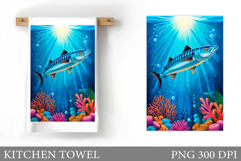 Fish Kitchen Towel Design. Fish Sublimation Product Image 1