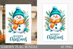 Cute Snowman Garden Flag. Christmas Garden Flag Design Product Image 1