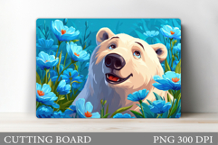 Cute Bear Cutting Board. Bear Flowers Cutting Board Design Product Image 1