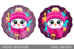 Cute Snowman Wind Spinner. Christmas Wind Spinner Design Product Image 1