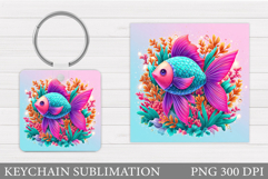 Fish Keychain Sublimation. Sea Keychain Design Product Image 1