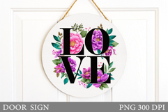 Valentines Door Sign Sublimation. Love Door Sign Design Product Image 1
