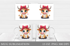 Highland Cow Mug Design. Cow Sublimation Product Image 1