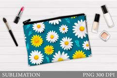 Daisy Flowers Makeup Bag. Flowers Makeup Bag Design Product Image 1