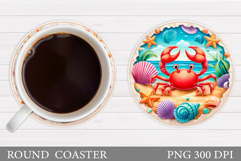 Crab Coaster Design. Sea Coaster Sublimation Product Image 1