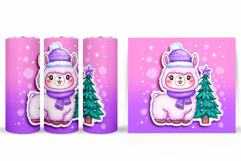 Christmas Lama Tumbler Design. Christmas Tumbler Sublimation Product Image 2