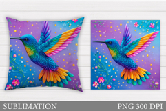 Hummingbird Pillow Design. Hummingbird Sublimation Product Image 1