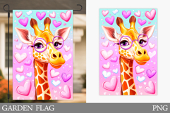 Valentines Giraffe Garden Flag. Valentines Garden Flag Product Image 1