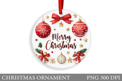 Christmas Ornament Sublimation. Merry Christmas Ornament Product Image 1