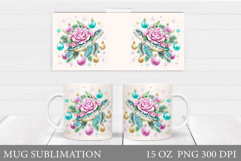 Christmas Turtle Mug Design.Christmas Mug Sublimation Product Image 1