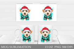 Christmas Dog Mug Design. Christmas Mug Sublimation Product Image 1