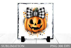 Halloween Pumpkin Slate Design. Halloween Slate Sublimation Product Image 1
