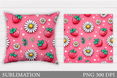 Strawberry Pillow Design. Strawberry Sublimation Product Image 1