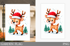 Cute Deer Garden Flag. Christmas Garden Flag Sublimation Product Image 1