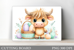 Easter Cow Cutting Board. Easter Cutting Board Sublimation Product Image 1