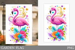 Flamingo Garden Flag Design. Summer Garden Flag Sublimation Product Image 1