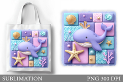 Whale Sublimation. Whale Tote Bag Sublimation Product Image 1