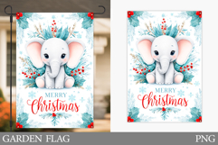 Christmas Elephant Garden Flag. Christmas Garden Flag Design Product Image 1