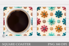 Snowflakes Coaster Sublimation. Snowflakes Sublimation Product Image 1