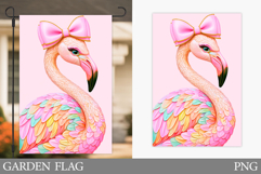 Flamingo Garden Flag Design. Flamingo Sublimation Product Image 1