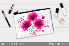 Flowers Makeup Bag Design. Floral Cosmetics Bag Sublimation Product Image 1