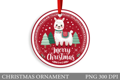 Cute Lama Christmas Ornament. Christmas Ornament Design Product Image 1