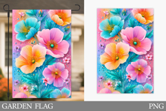 Floral Garden Flag Design. Flowers Garden Flag Sublimation Product Image 1