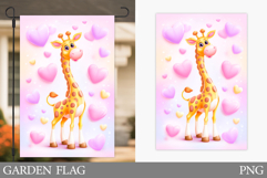 Valentines Giraffe Garden Flag. Valentines Garden Flag Product Image 1