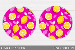 Lemons Car Coaster Design. Lemons Sublimation Product Image 1