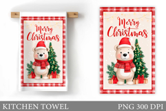 Christmas Bear Kitchen Towel. Christmas Kitchen Towel Design Product Image 1