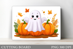 Cute Halloween Cutting Board. Cute Ghost Cutting Board Product Image 1
